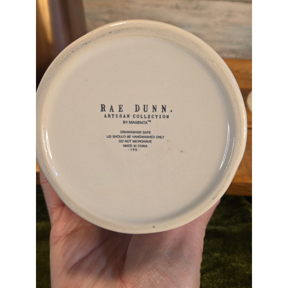 Rae Dunn Mama Chicks Kitchen Ceramic Canister White with Yellow Lid Farmhouse - Picture 5 of 13